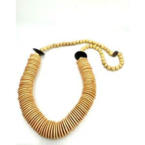 Vintage Ethnic style  Wood Necklace